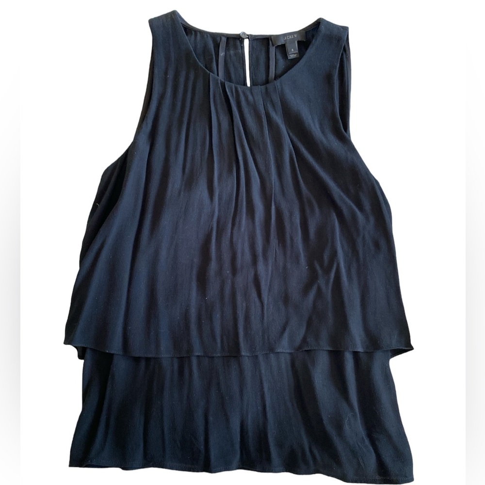 JCrew Crepe Tiered Sleeveless Blouse